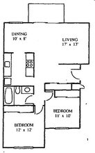 Two Bedroom One Bath 207 207 floor plan